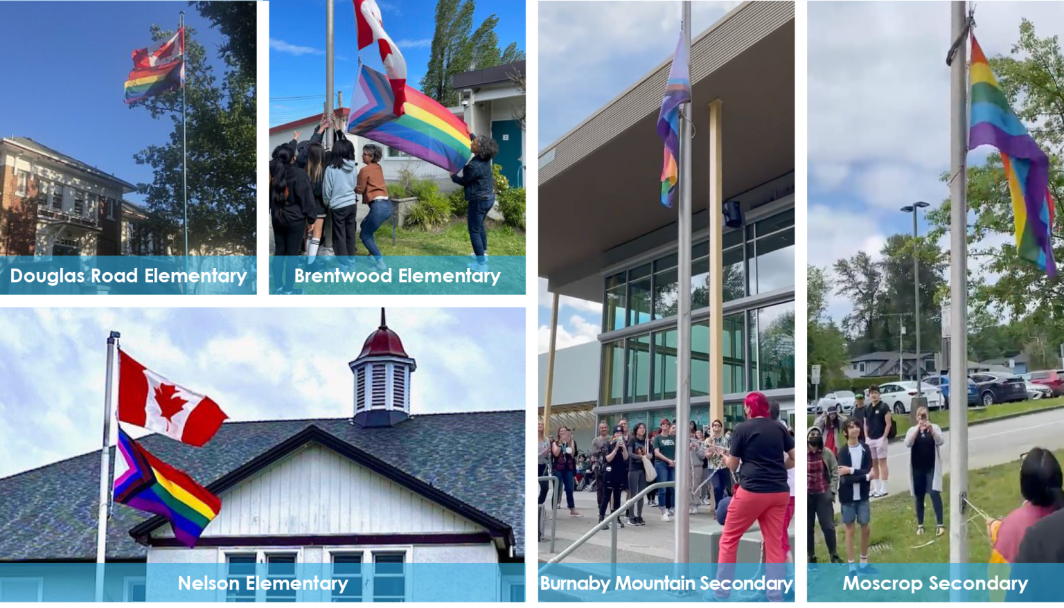 Schools Raise Pride Flag for the First Time Burnaby Schools School